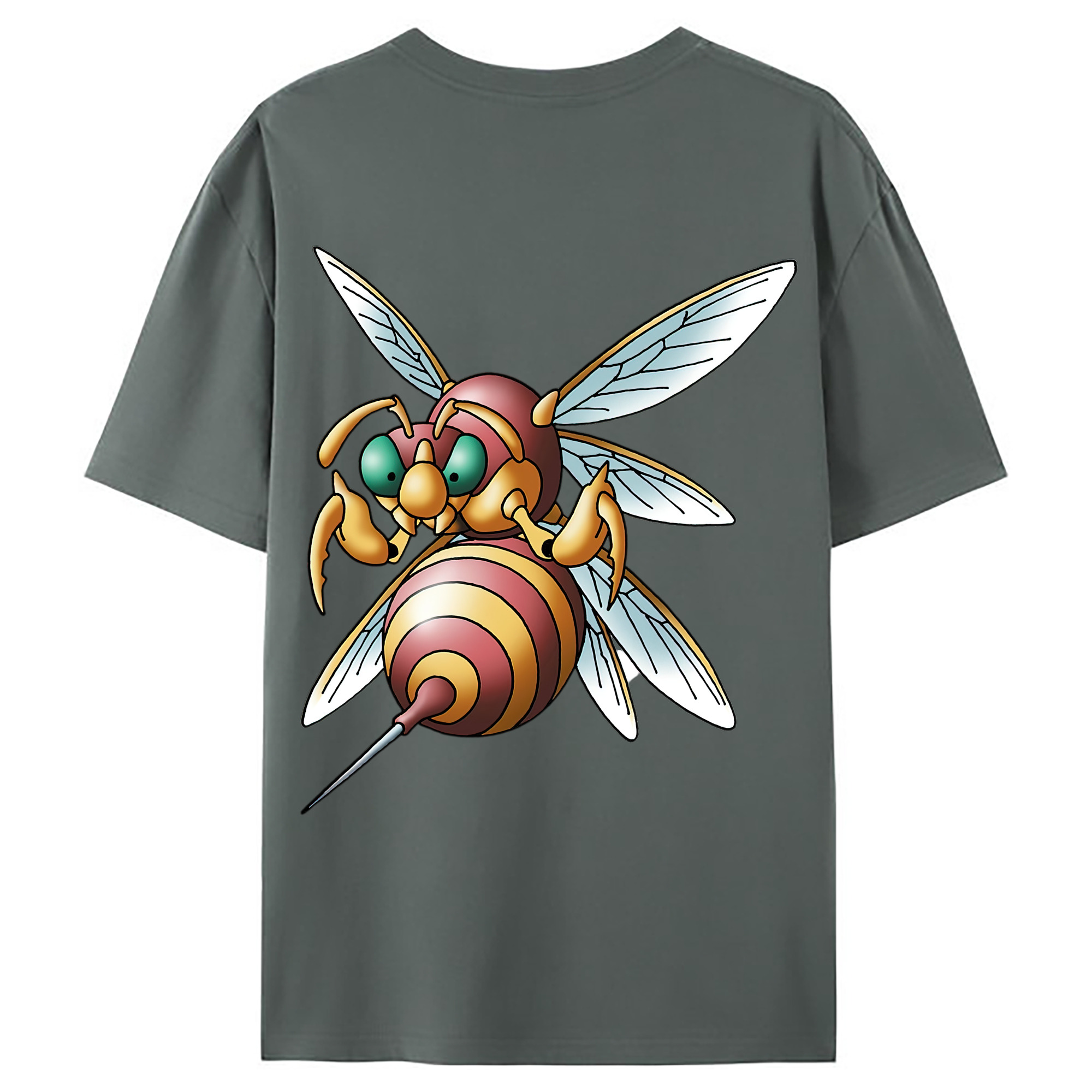 （画像用） ドラゴンクエスト Doragon Kuesuto Dragon Quest 綿100％ メンズ半袖Tシャツ（バックプリント） 通気性